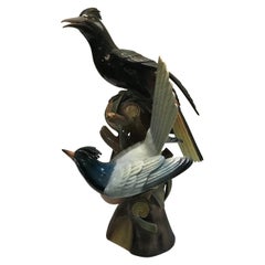 Used Portuguese Porcelain Sculpture of Hoope Birds by Vista Alegre