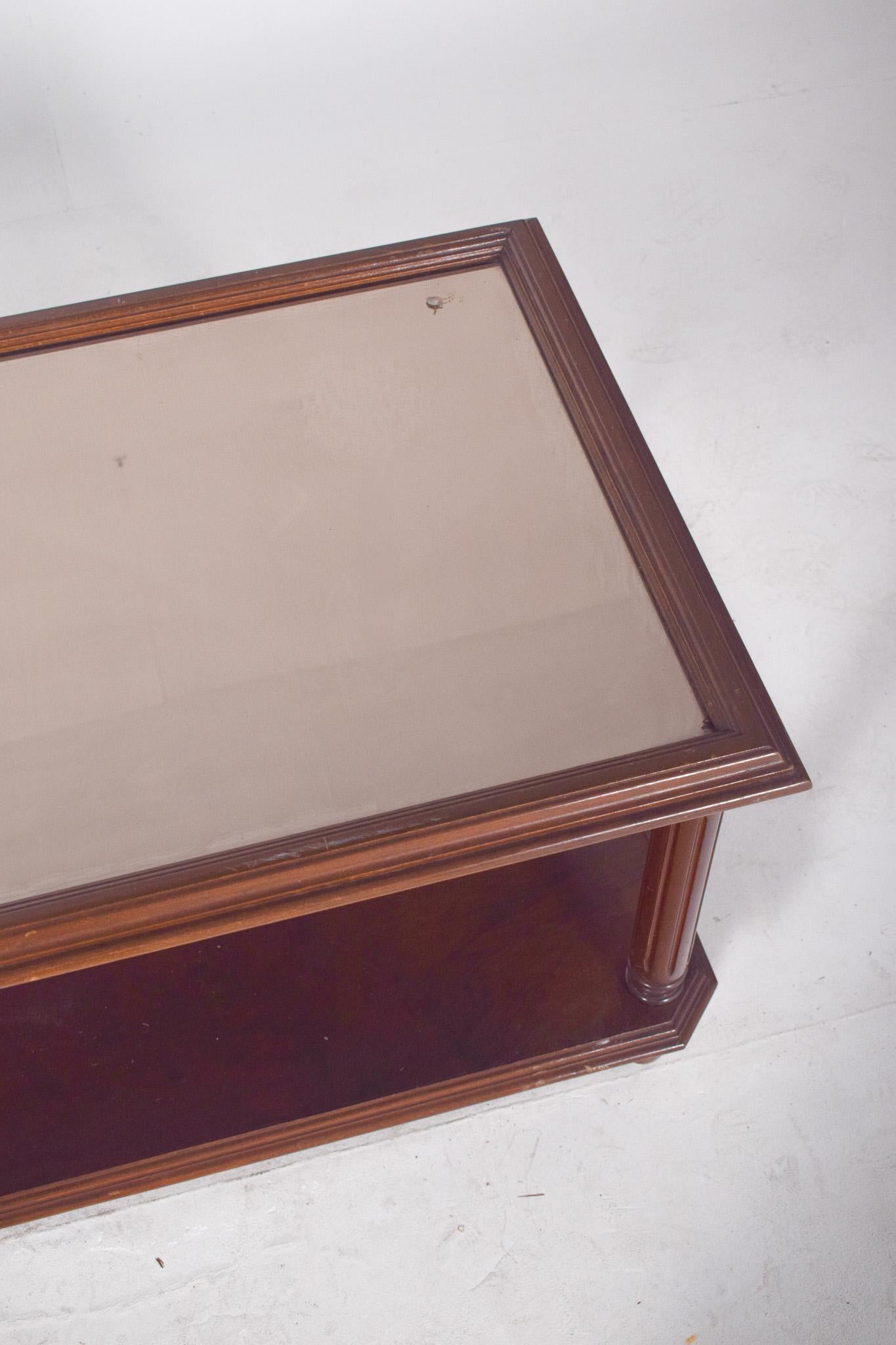 Portuguese Rectangular Coffee Table with Glass Top For Sale 2