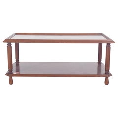 Portuguese Rectangular Coffee Table with Glass Top
