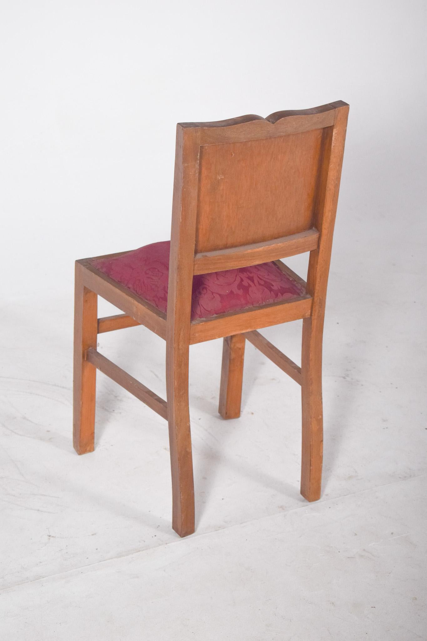 Legno Sedia da pranzo imbottita rosso portoghese in vendita