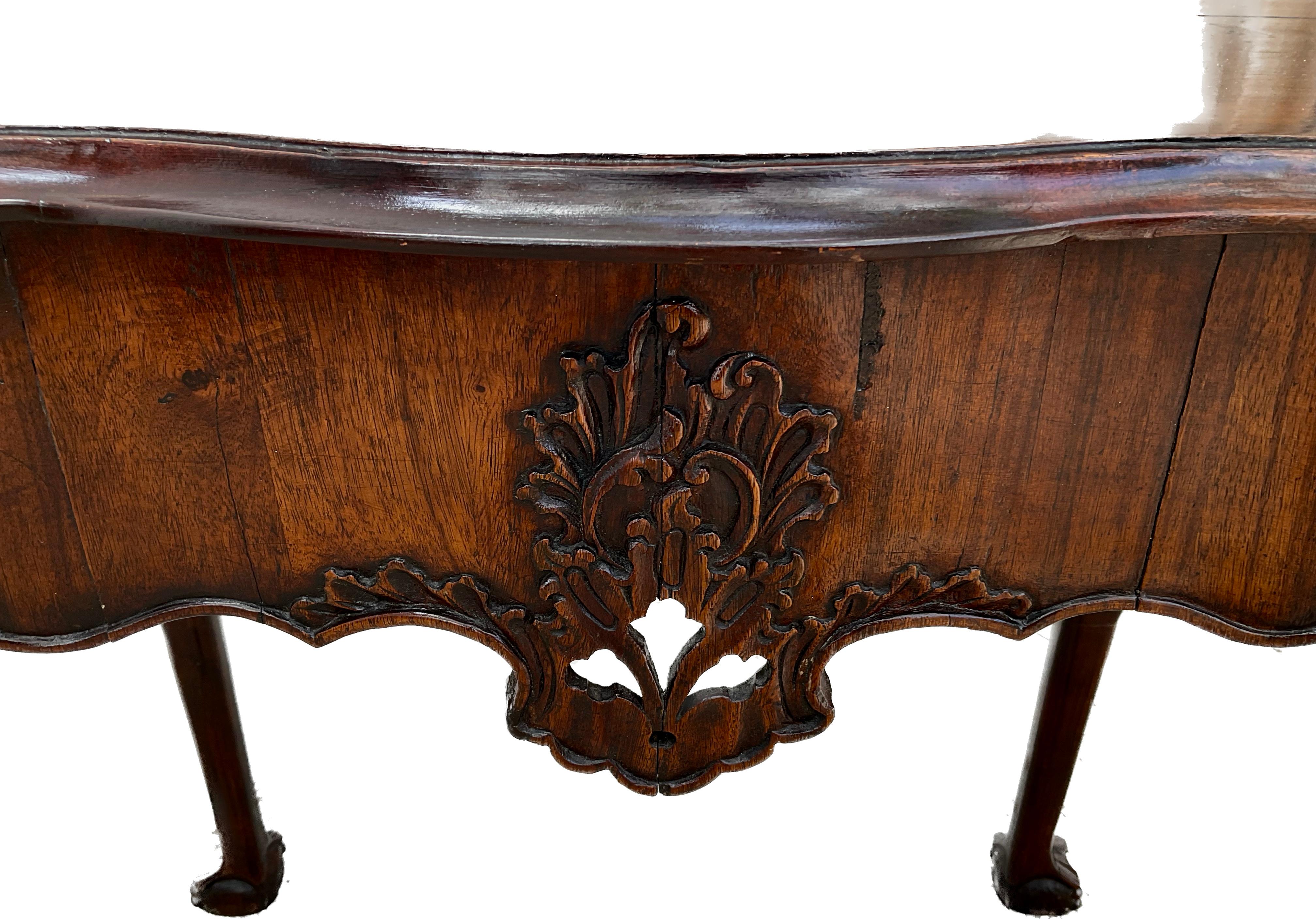 Portuguese Rococo Carved Console Table For Sale 5