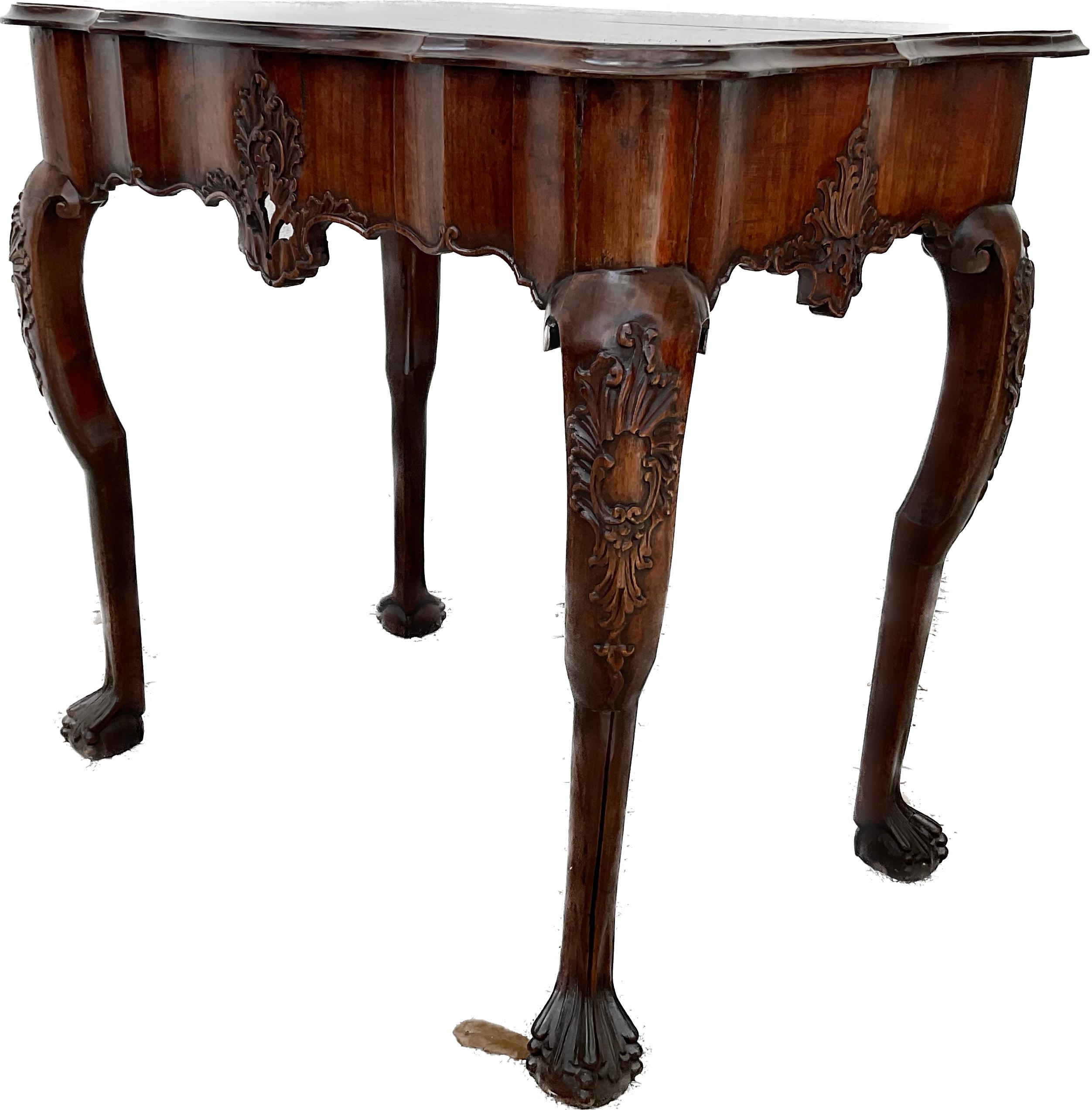 Portuguese Rococo Carved Console Table For Sale 7