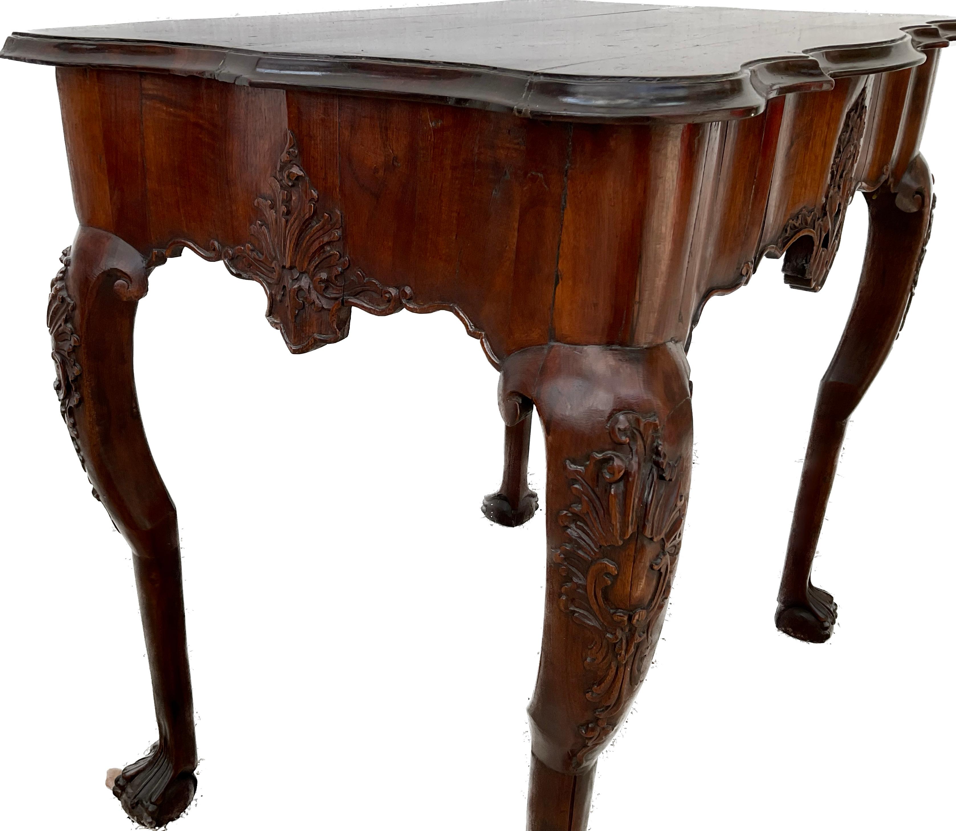 Portuguese Rococo Carved Console Table For Sale 8