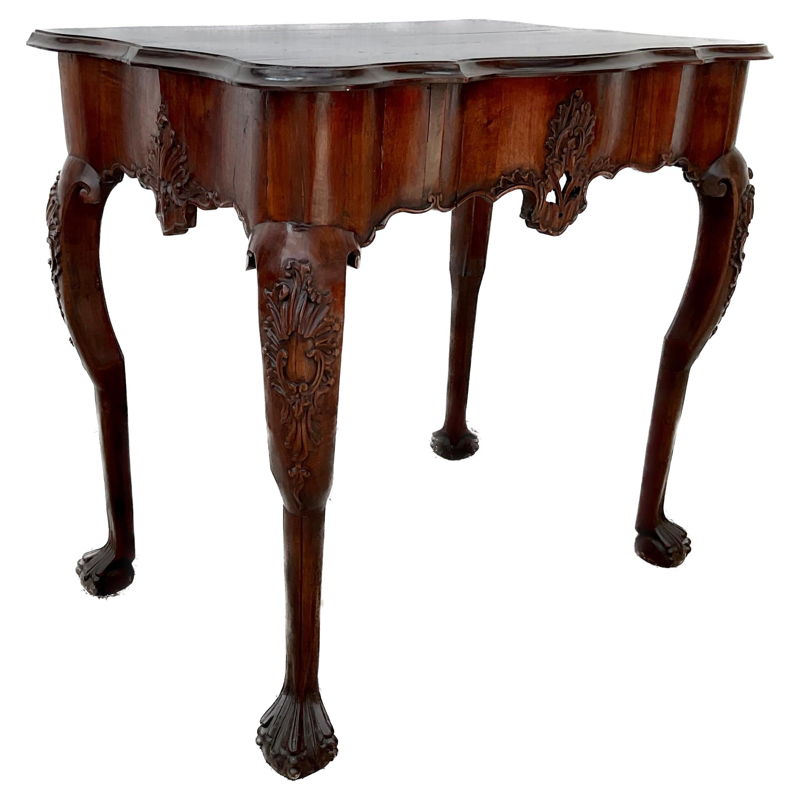 Portuguese Rococo Carved Console Table For Sale
