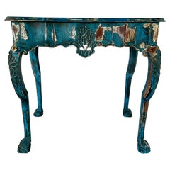 Portuguese Rococo Carved Painted Console Table