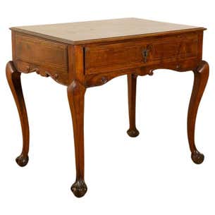 Portuguese Rococo Period Carved Walnut and Inlaid 1-Drawer Table, mid ...