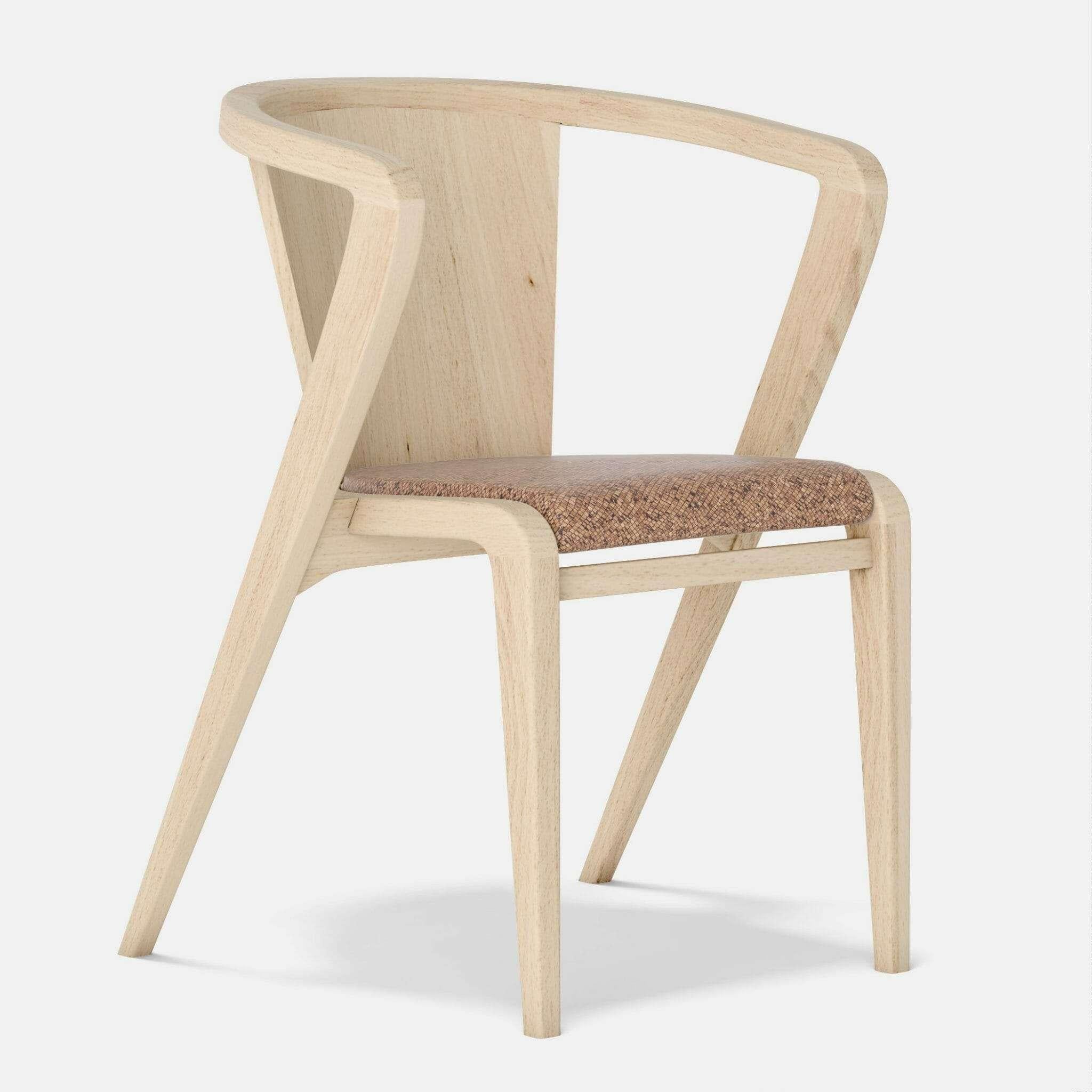 Ash and fabric Portuguese Roots chair by Alexandre Caldas
Dimensions: W 40 x D 39 x H 73 cm
Materials: Solid ashwood, fabric

Portuguese Roots Chair, was inspired by its original model from 1950, created by Gonçalo Rodrigues dos Santos and designed