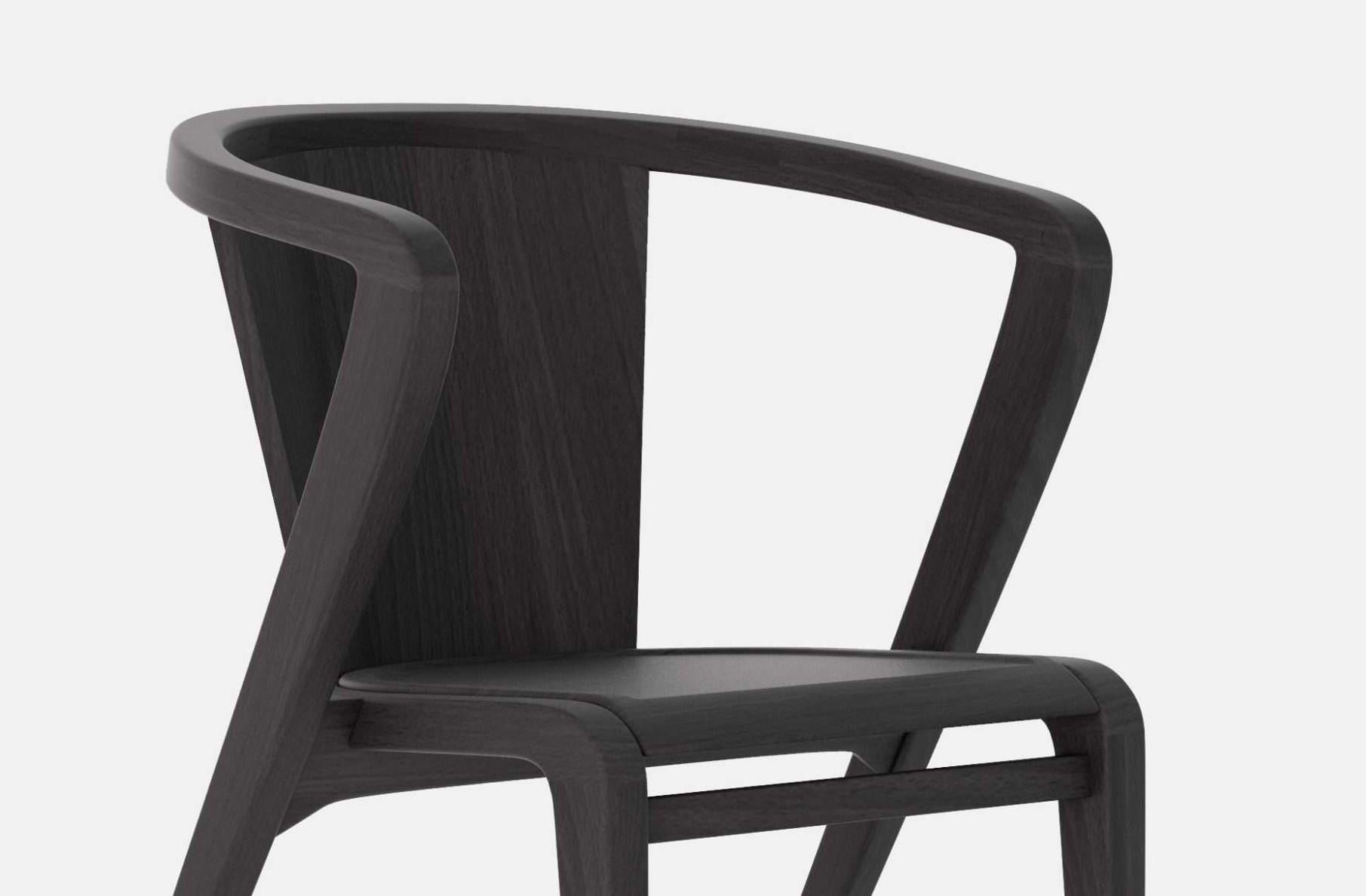 Organic Modern Portuguese Roots Chair in Black Pastel Ashwood by Alexandre Caldas