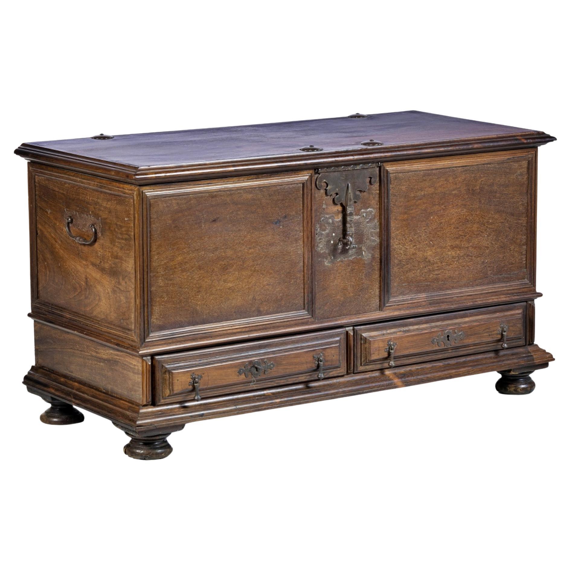 Portuguese Rosewood Chest with Two Drawers, 17th Century