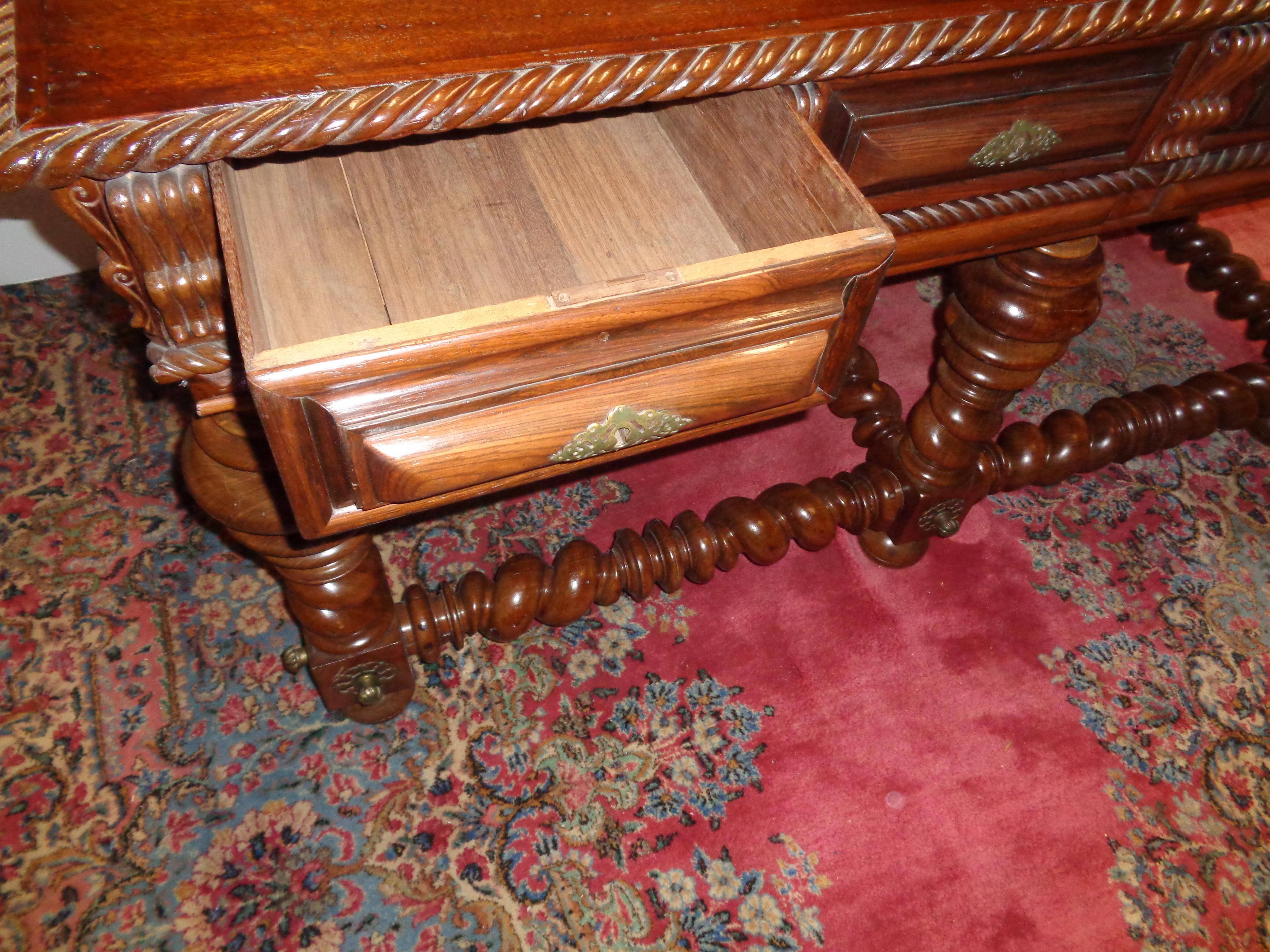 Mid-19th Century Portuguese Rosewood Double Sided Center/Console Table, circa 1850 For Sale