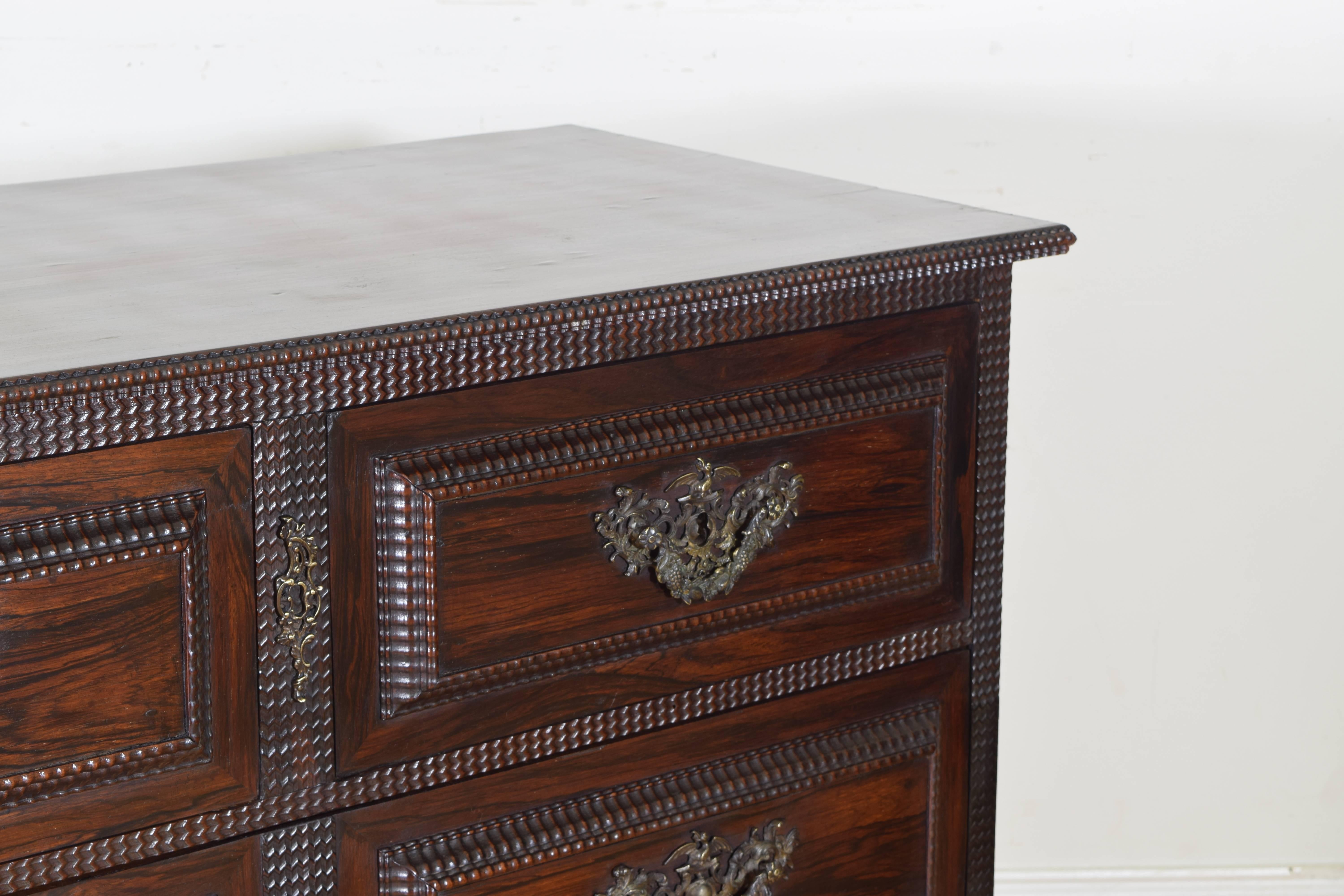 Portuguese Rosewood Four-Drawer Commode, 18th Century 1