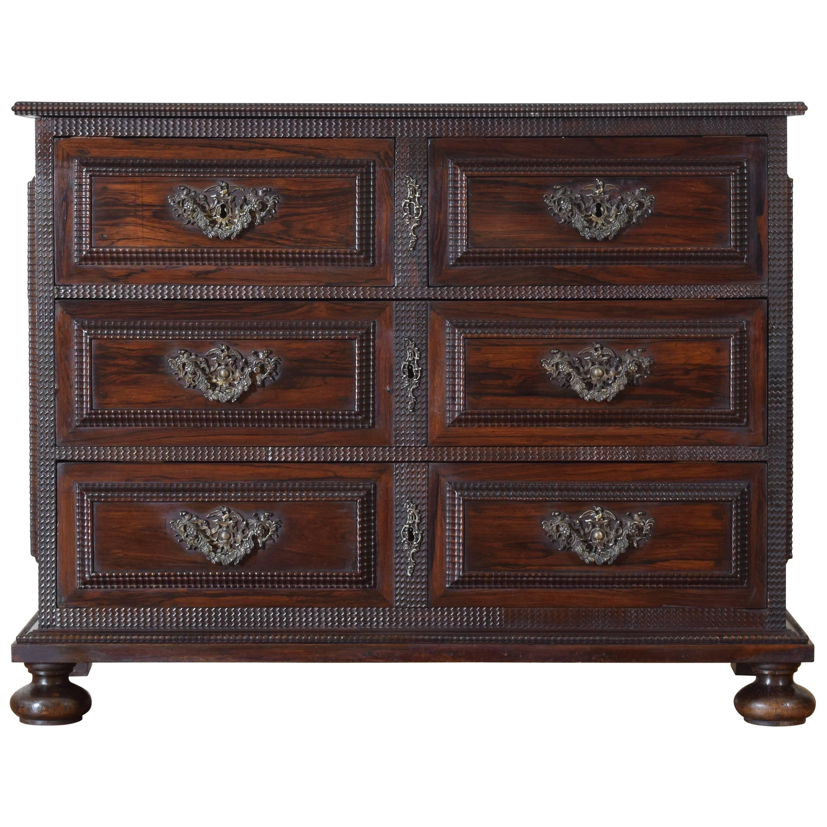 Portuguese Rosewood Four-Drawer Commode, 18th Century