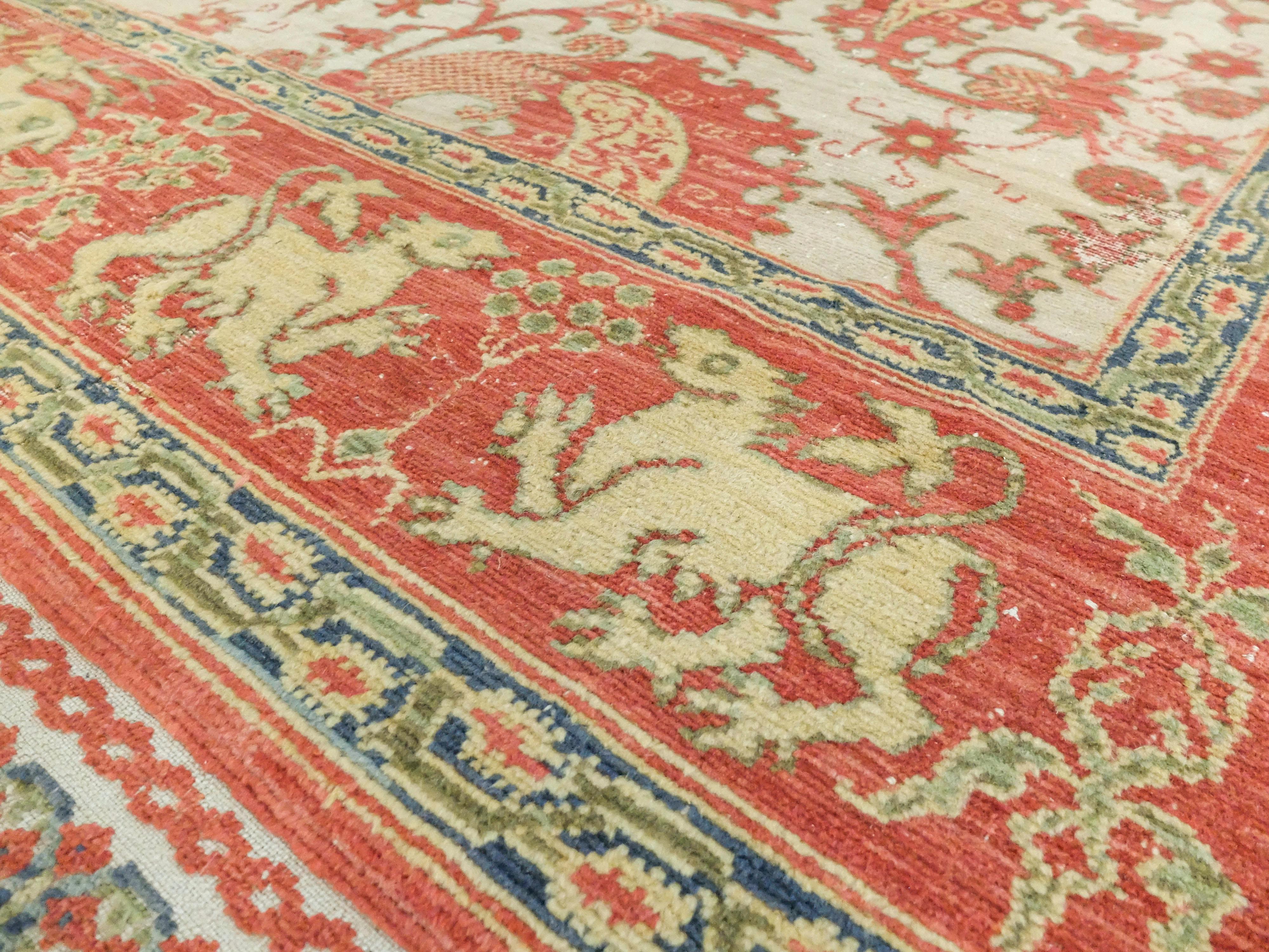 Portuguese Rug Antique, c. 1800s In Good Condition For Sale In Los Angeles, CA