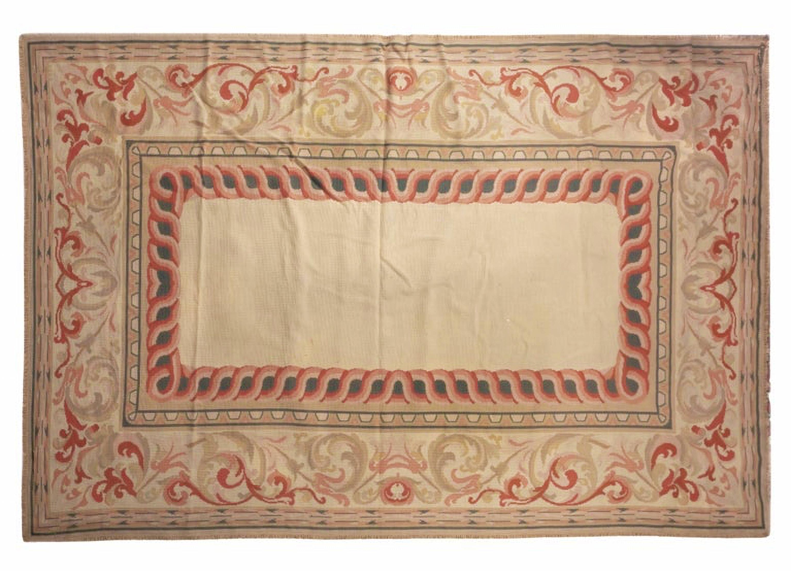 Portugiesischer Teppich „ Arraiolos“ aus dem 20. Jahrhundert, 458 cm x 280 cm im Zustand „Gut“ im Angebot in Madrid, ES