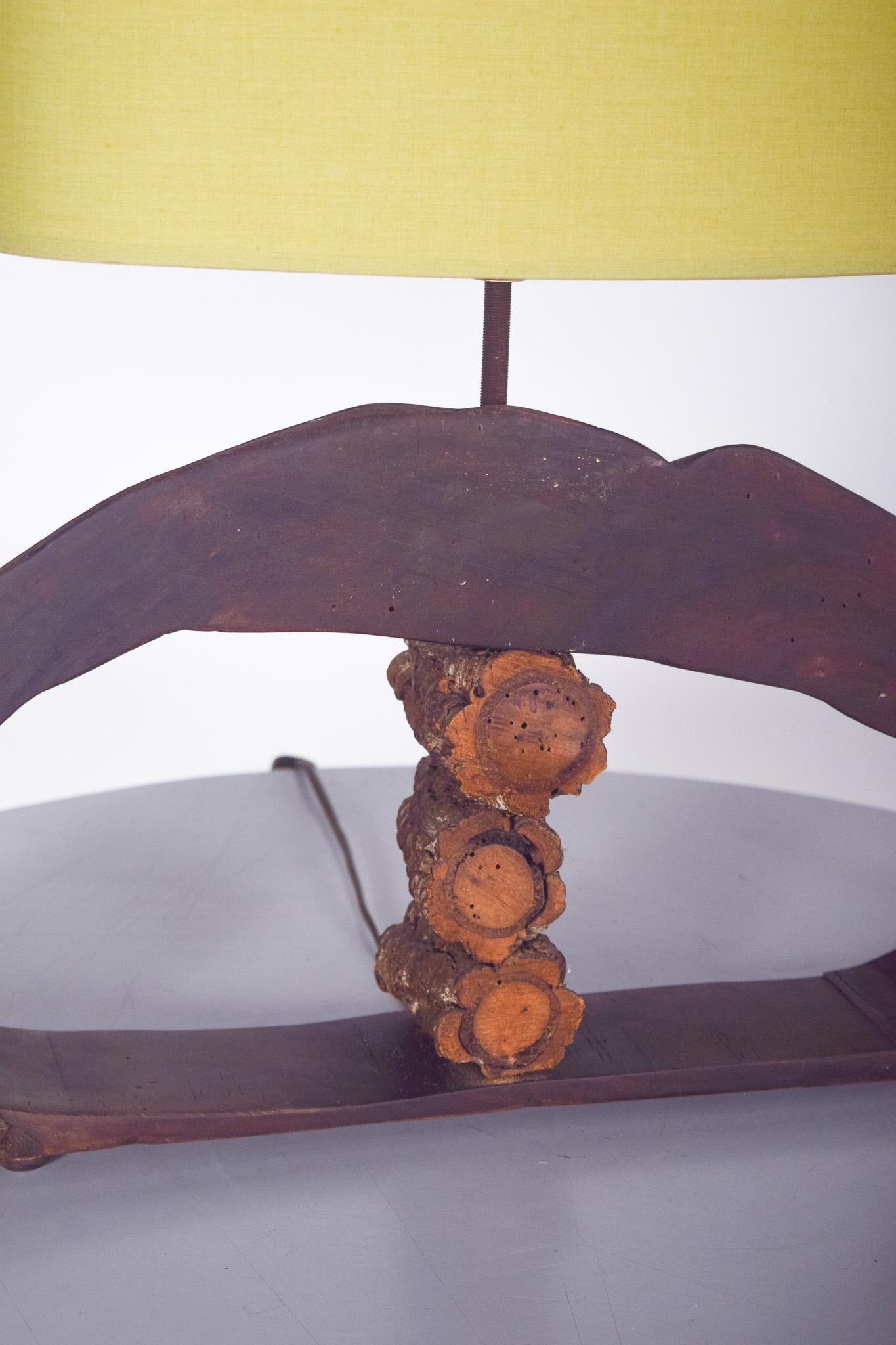 20th Century Portuguese Rustic Handmade Table Lamp For Sale