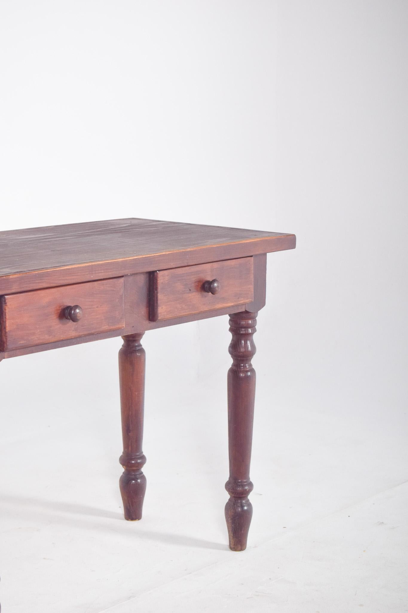 Mid-20th Century Portuguese Rustic Pine kitchen Dining Table For Sale