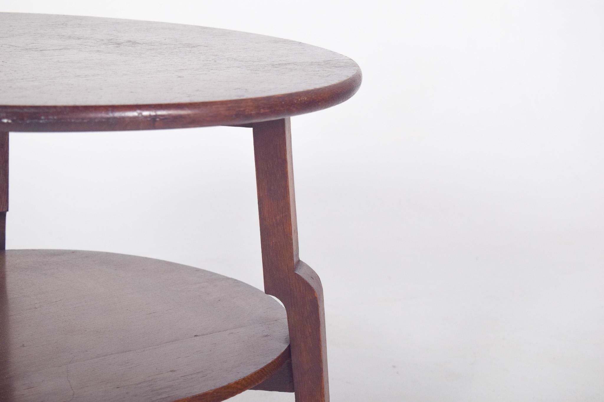Chêne Table basse ronde rustique portugaise en vente