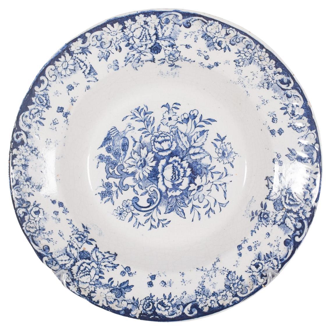 Plat portugais en faïence du Sacavém, décor "faisan".