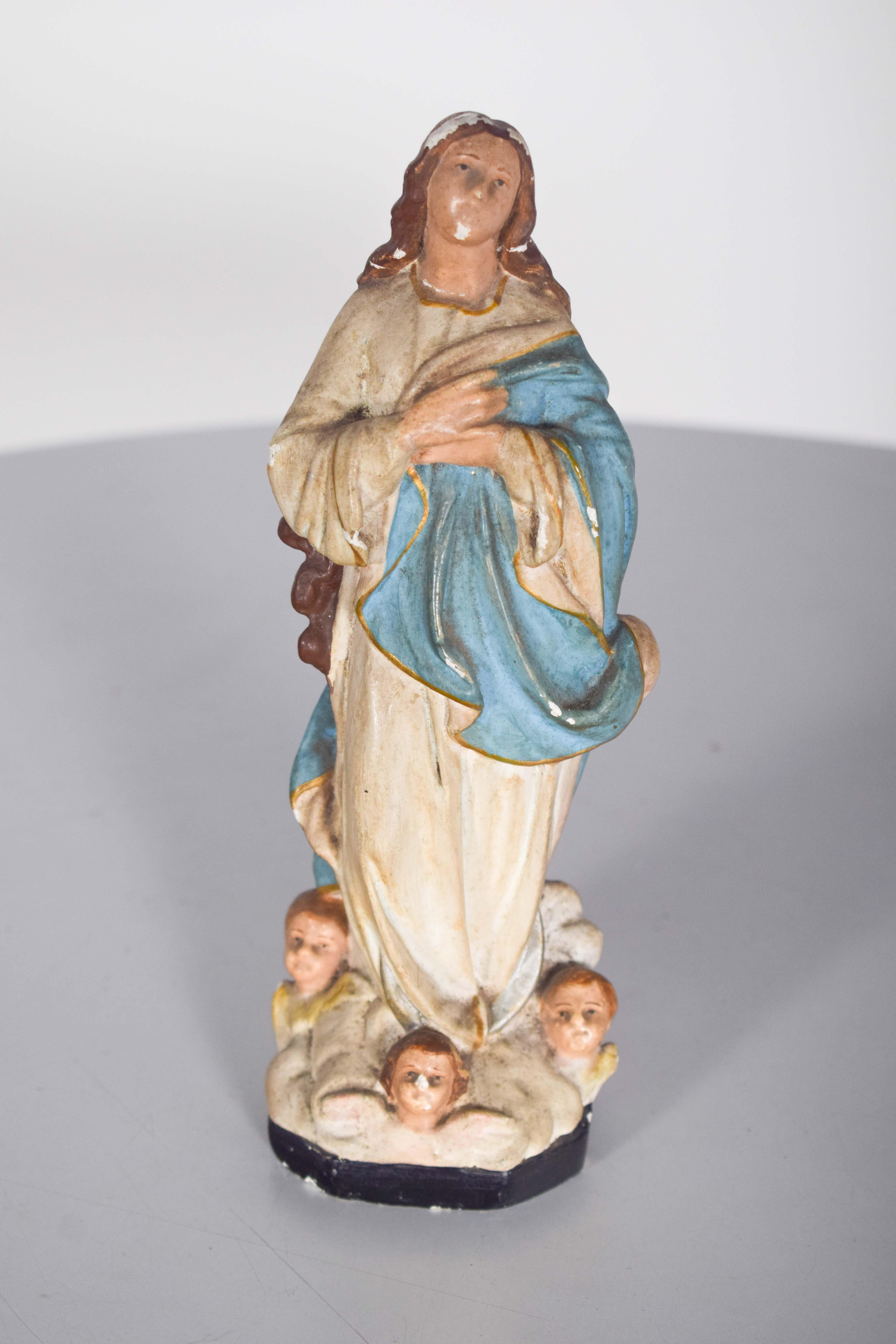 Rococò Scultura portoghese di Nossa Senhora da Imaculada Conceição in vendita