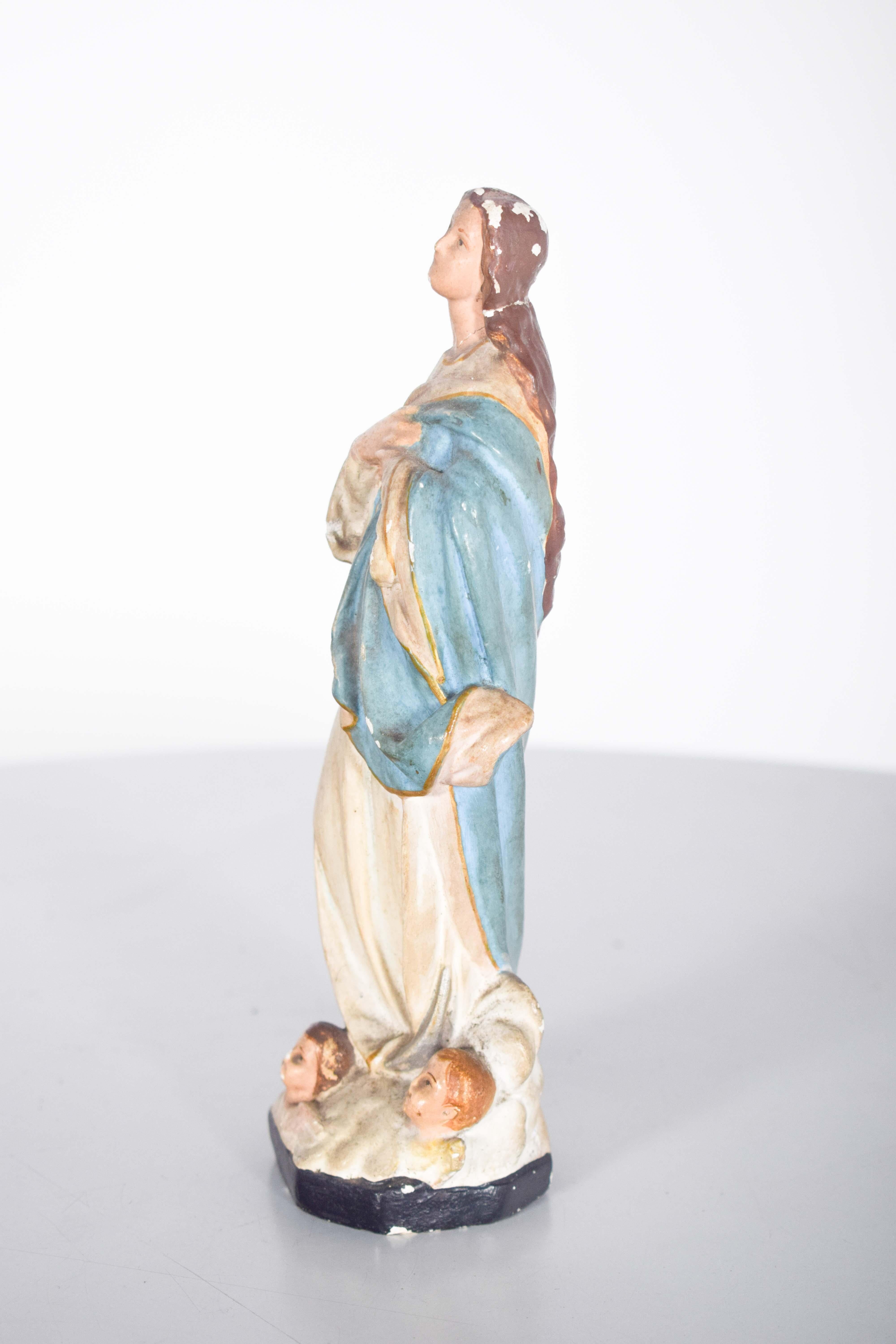 Scultura portoghese di Nossa Senhora da Imaculada Conceição In condizioni discrete in vendita a Lisboa, Lisboa