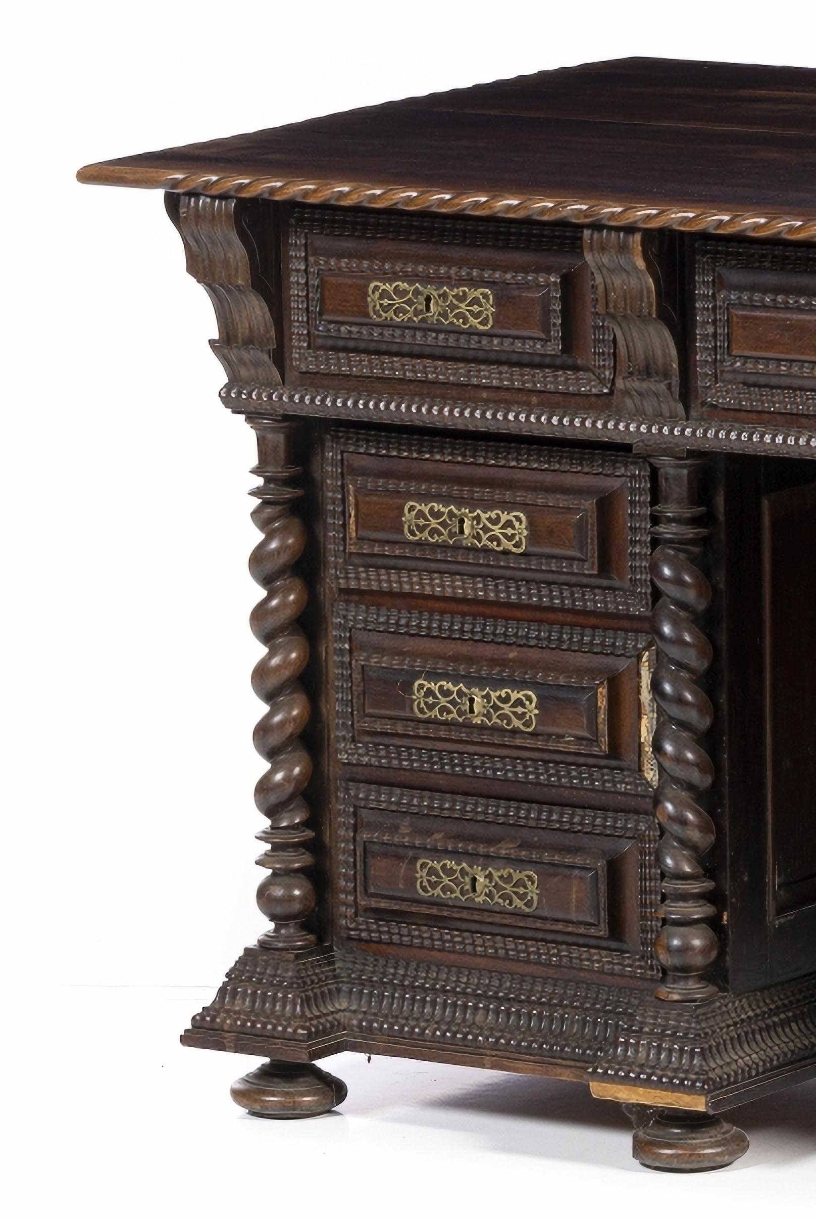 Portuguese PORTUGUESE SECRETARY  19th Century in Rosewood For Sale