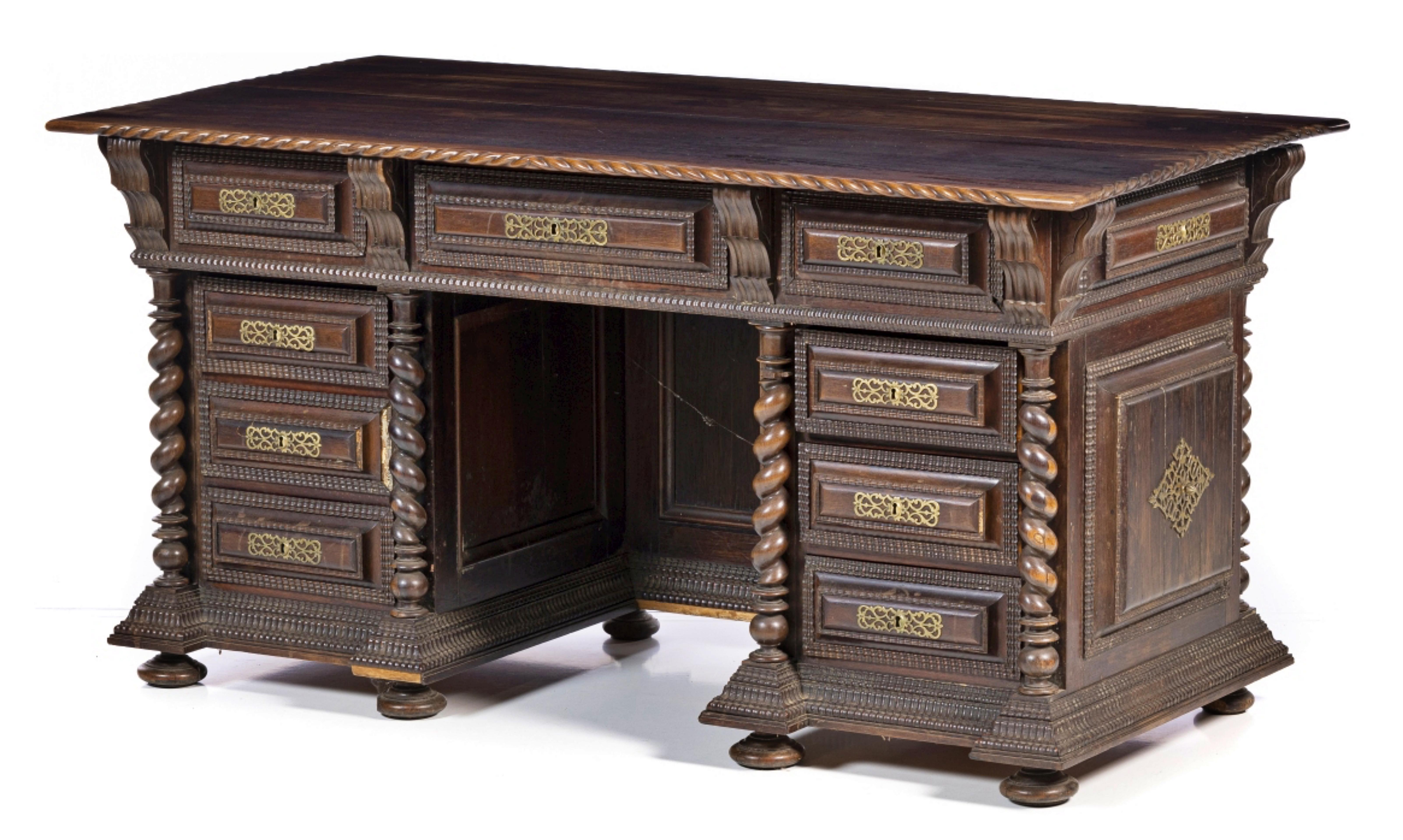 Hand-Crafted PORTUGUESE SECRETARY  19th Century in Rosewood For Sale