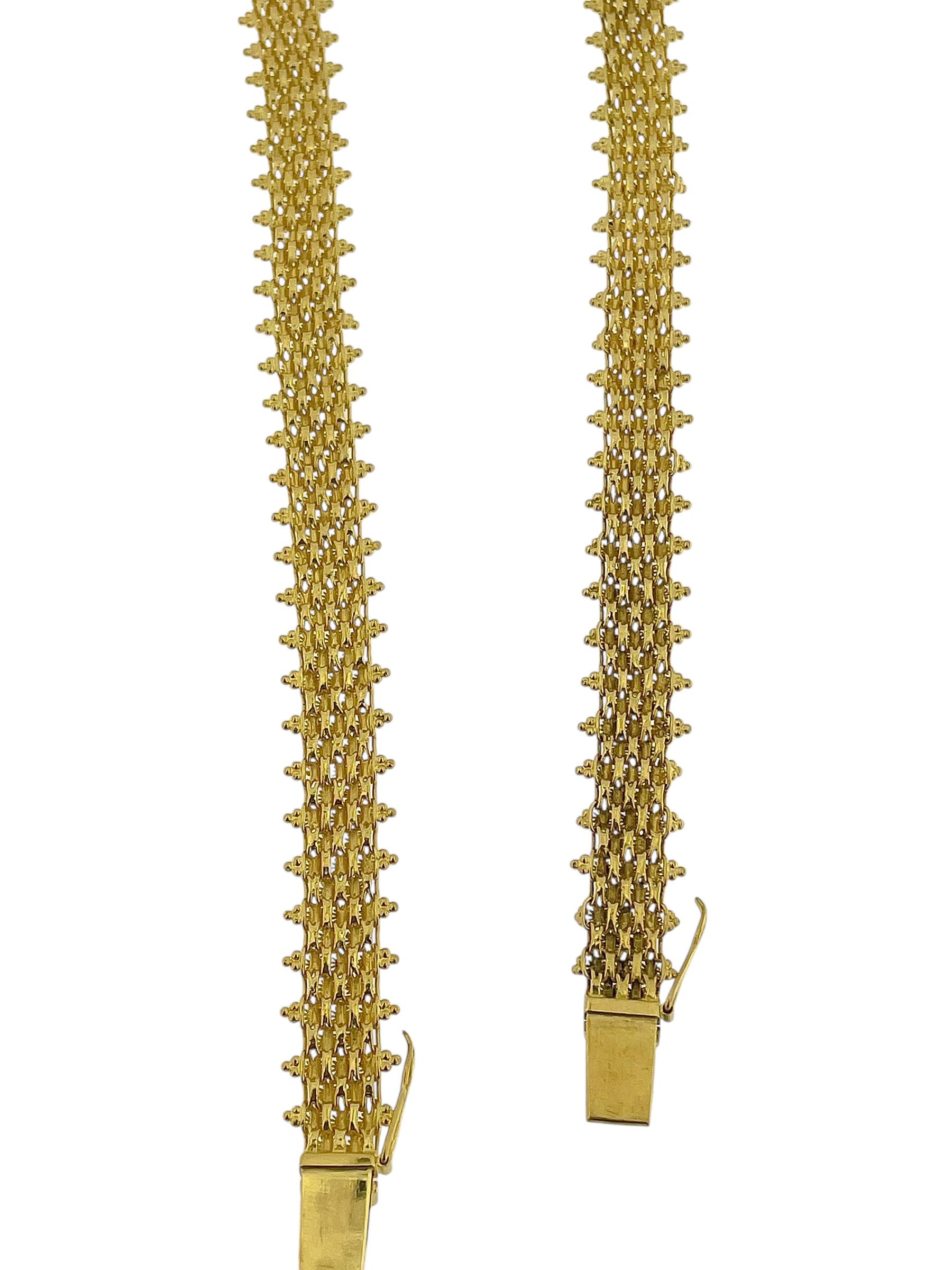 Portugiesisches Set-Armband und Halskette aus 19 Karat Gelbgold im Angebot 5