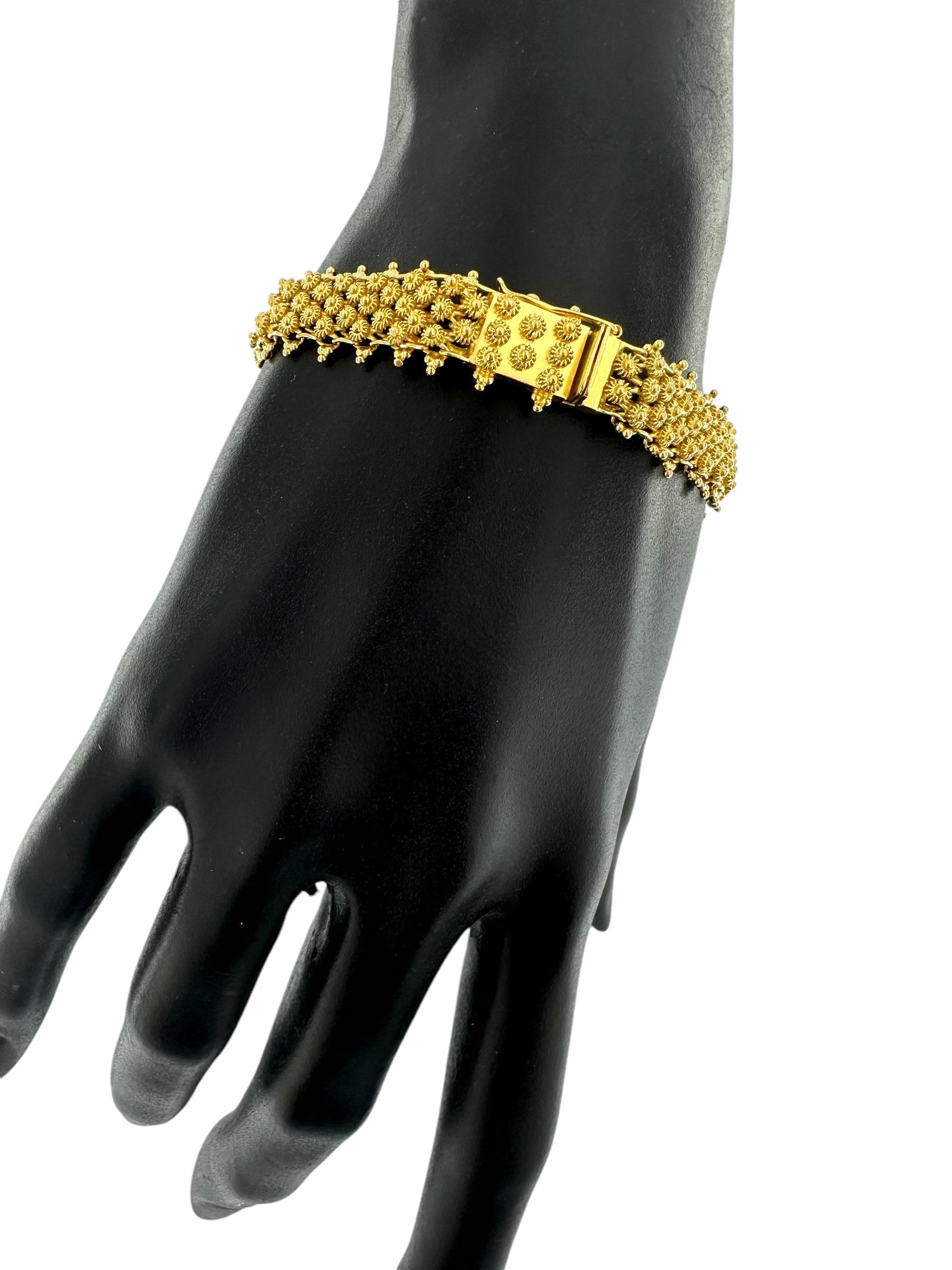 Portugiesisches Set-Armband und Halskette aus 19 Karat Gelbgold im Angebot 6