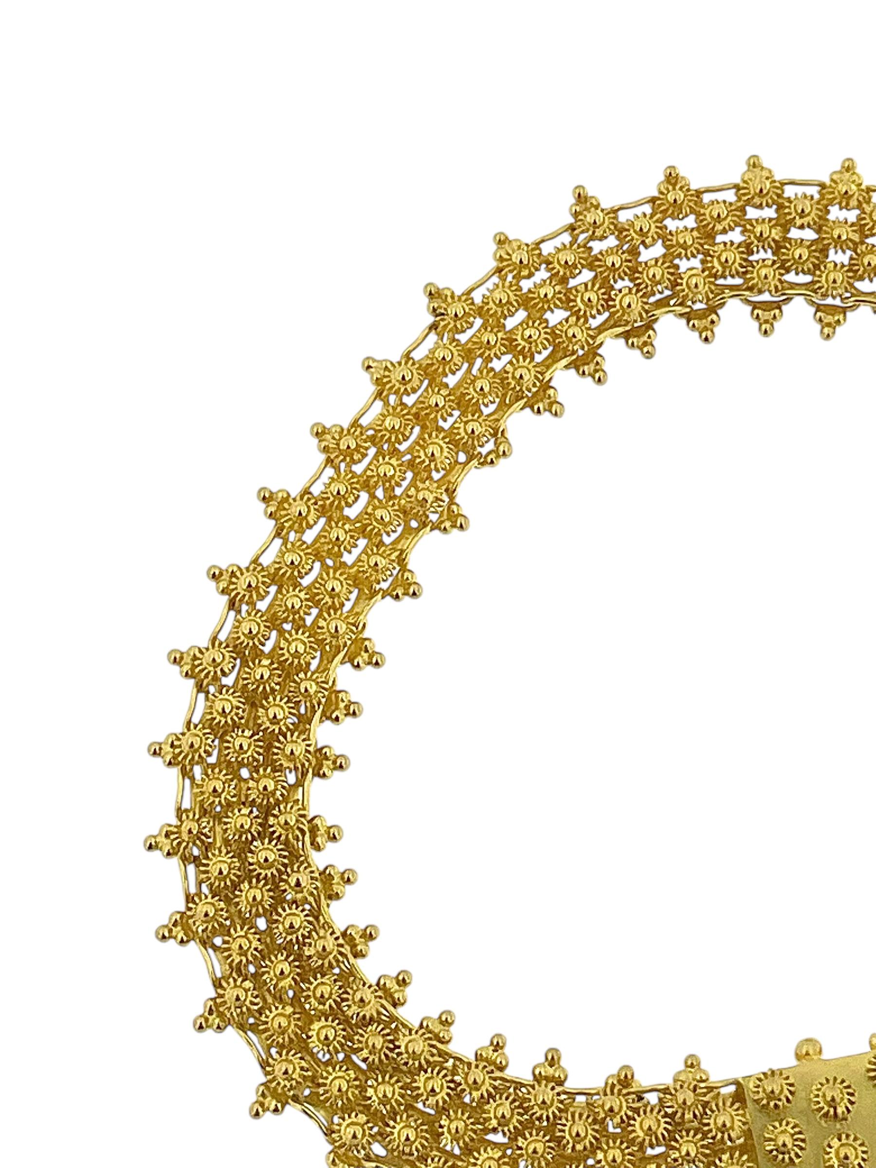 Portugiesisches Set-Armband und Halskette aus 19 Karat Gelbgold im Angebot 4