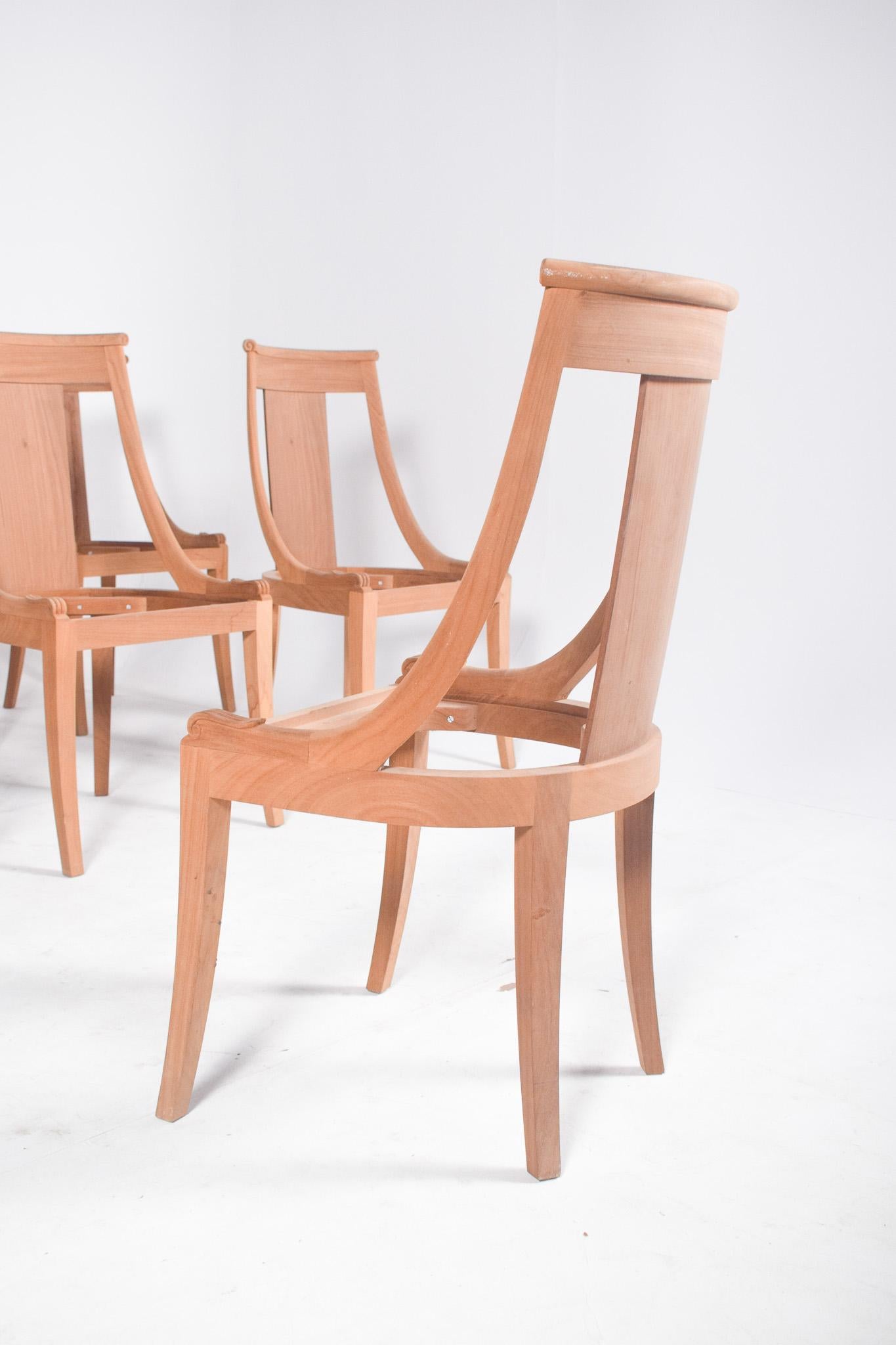 Set di otto sedie da pranzo portoghesi in stile Deco in vendita 1
