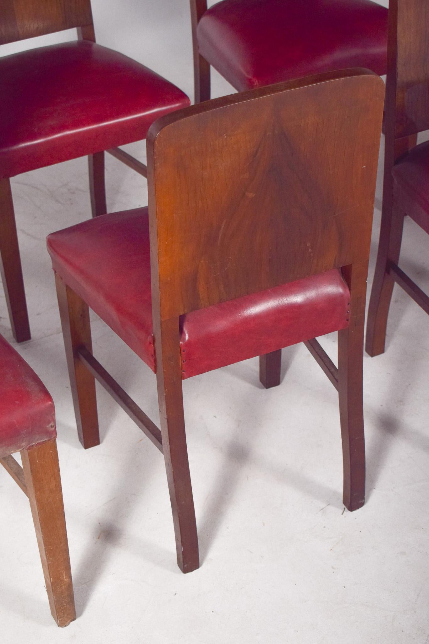 Set portoghese di otto sedie da pranzo in stile déco in vendita 2