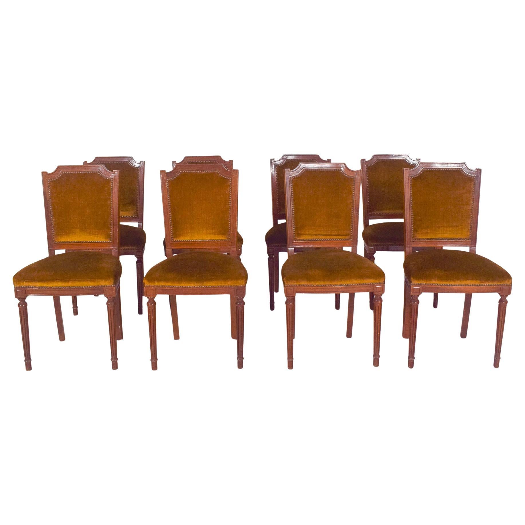 Portuguese Set of Eight Dining Chairs