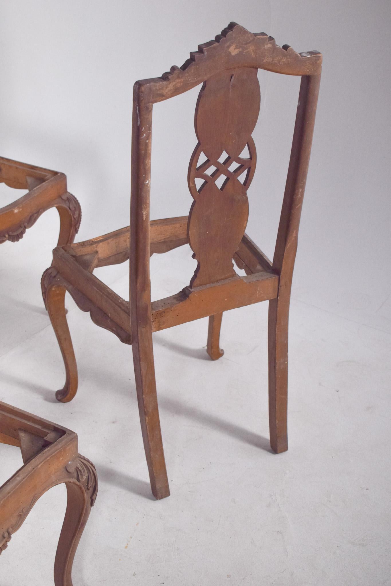 Set di sei sedie da pranzo portoghesi in vendita 2