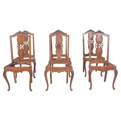 Portuguese Set of Six Dining Chairs