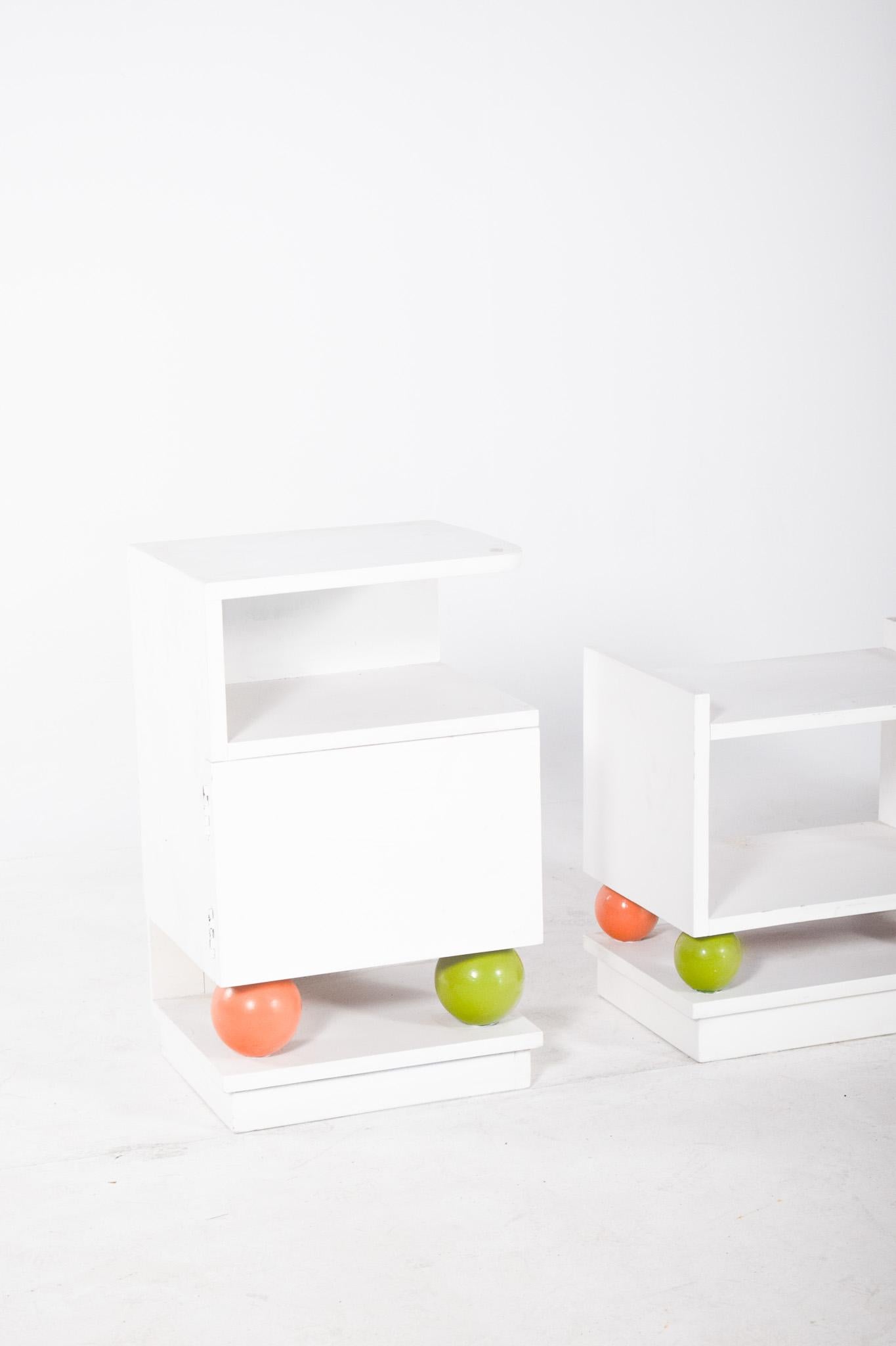 Other Portuguese Set of Two Bedside Tables and Bench For Sale