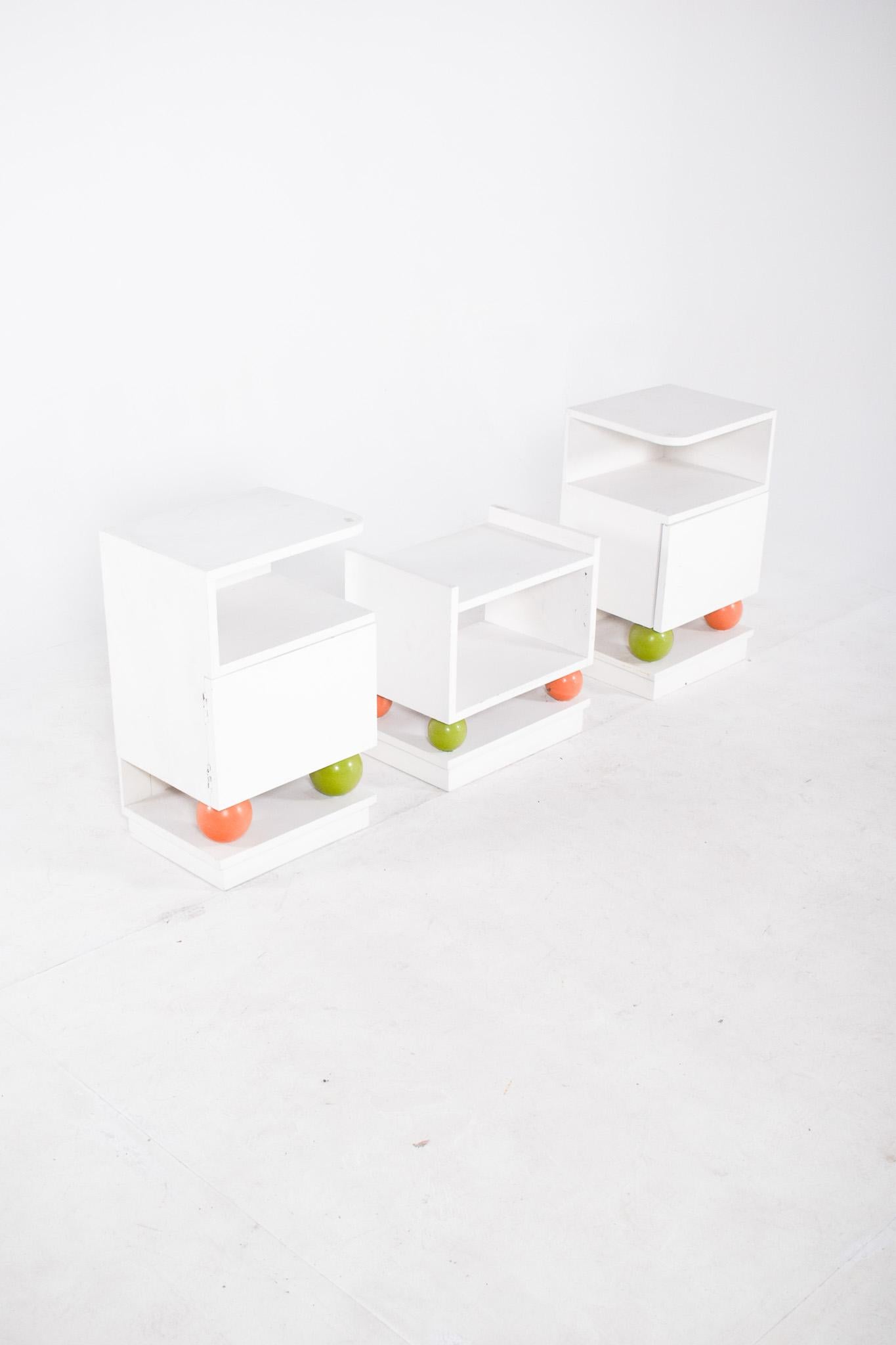 20th Century Portuguese Set of Two Bedside Tables and Bench For Sale