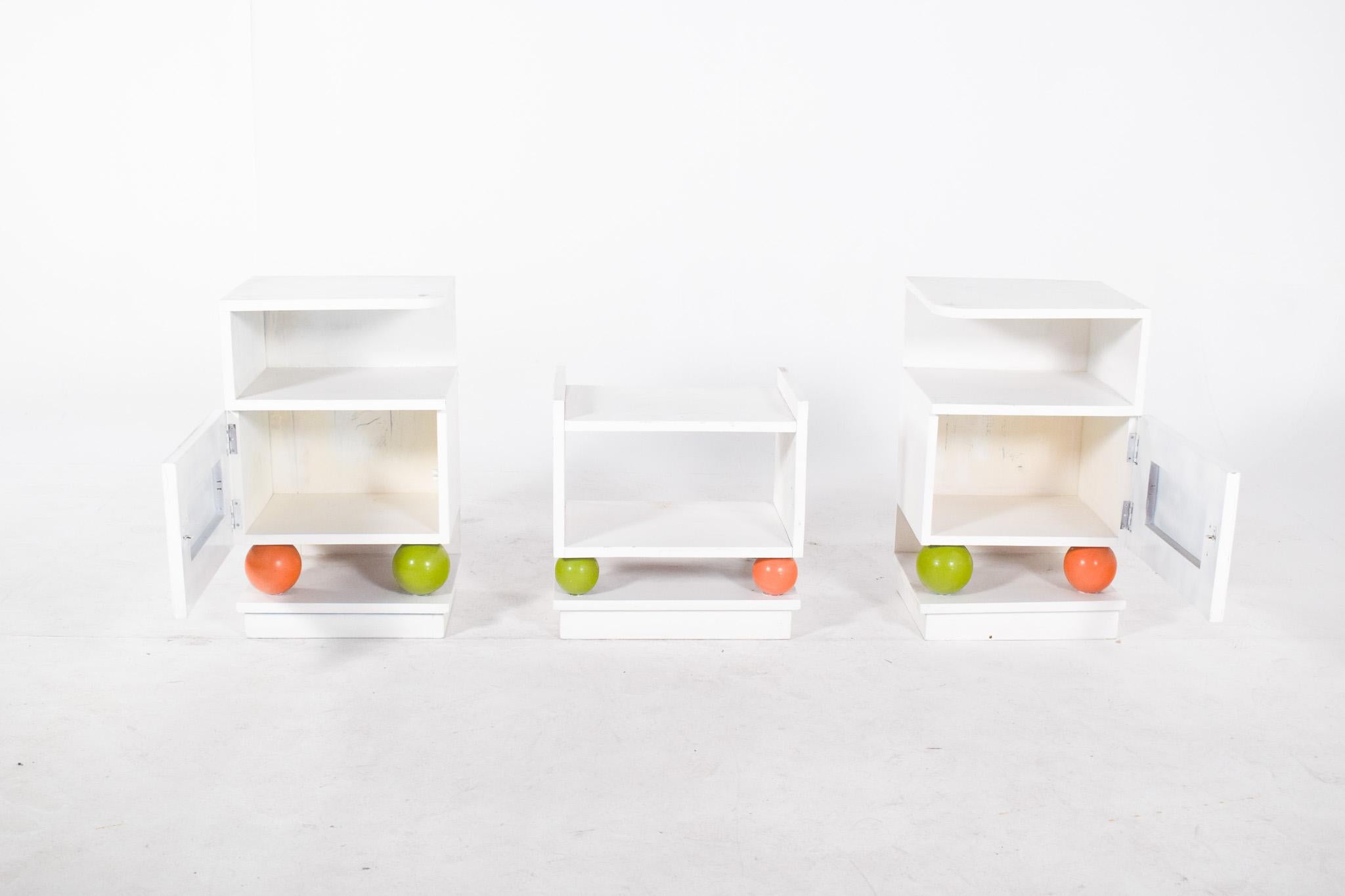 Portuguese Set of Two Bedside Tables and Bench For Sale 1
