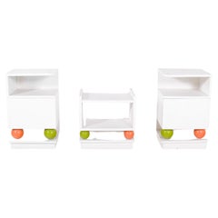 Portuguese Set of Two Bedside Tables and Bench