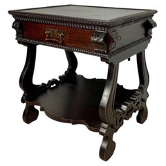 Portuguese Side Table with Drawer and Lower Shelf, 1930s