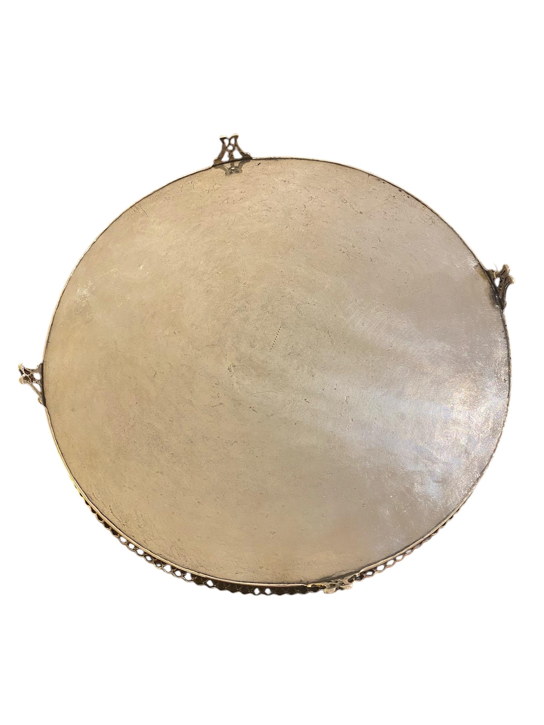 
Large Portuguese silver salver, crafted in 833‰ silver, featuring a plain surface and four feet, 19th century.
Bearing the Lisbon assay mark from the early 19th century — possibly late 18th century — and the maker’s mark of Lisbon silversmith João