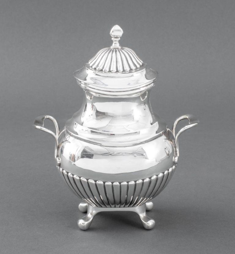 Portuguese Silver Three Piece Tea Set, ca. 1911 In Good Condition For Sale In New York, NY