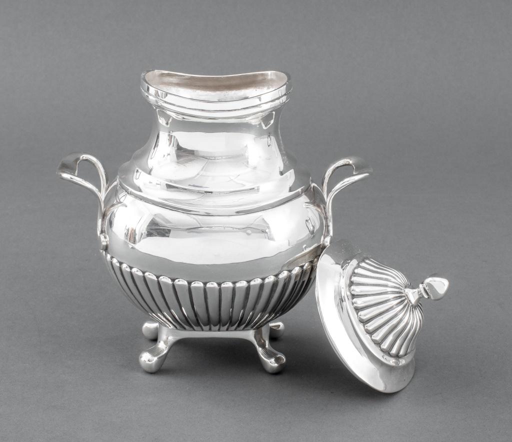 20th Century Portuguese Silver Three Piece Tea Set, ca. 1911 For Sale