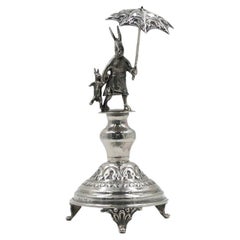 Antique Portuguese silver toothpick rabbit