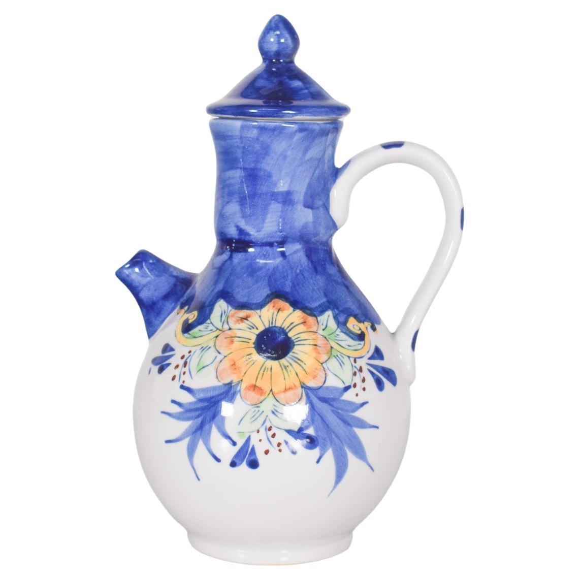 Portuguese Small Pottery Jar with Lid