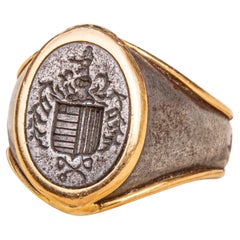 Antique Portuguese Steel and Gold Signet