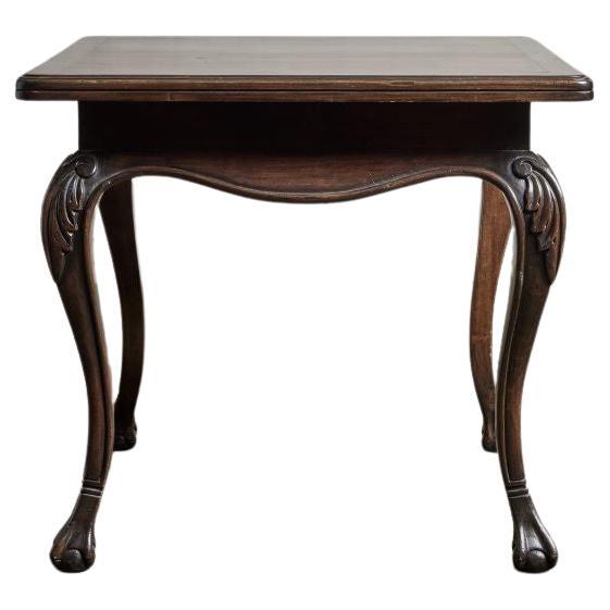 Portuguese Style Square Table with Curved Legs For Sale