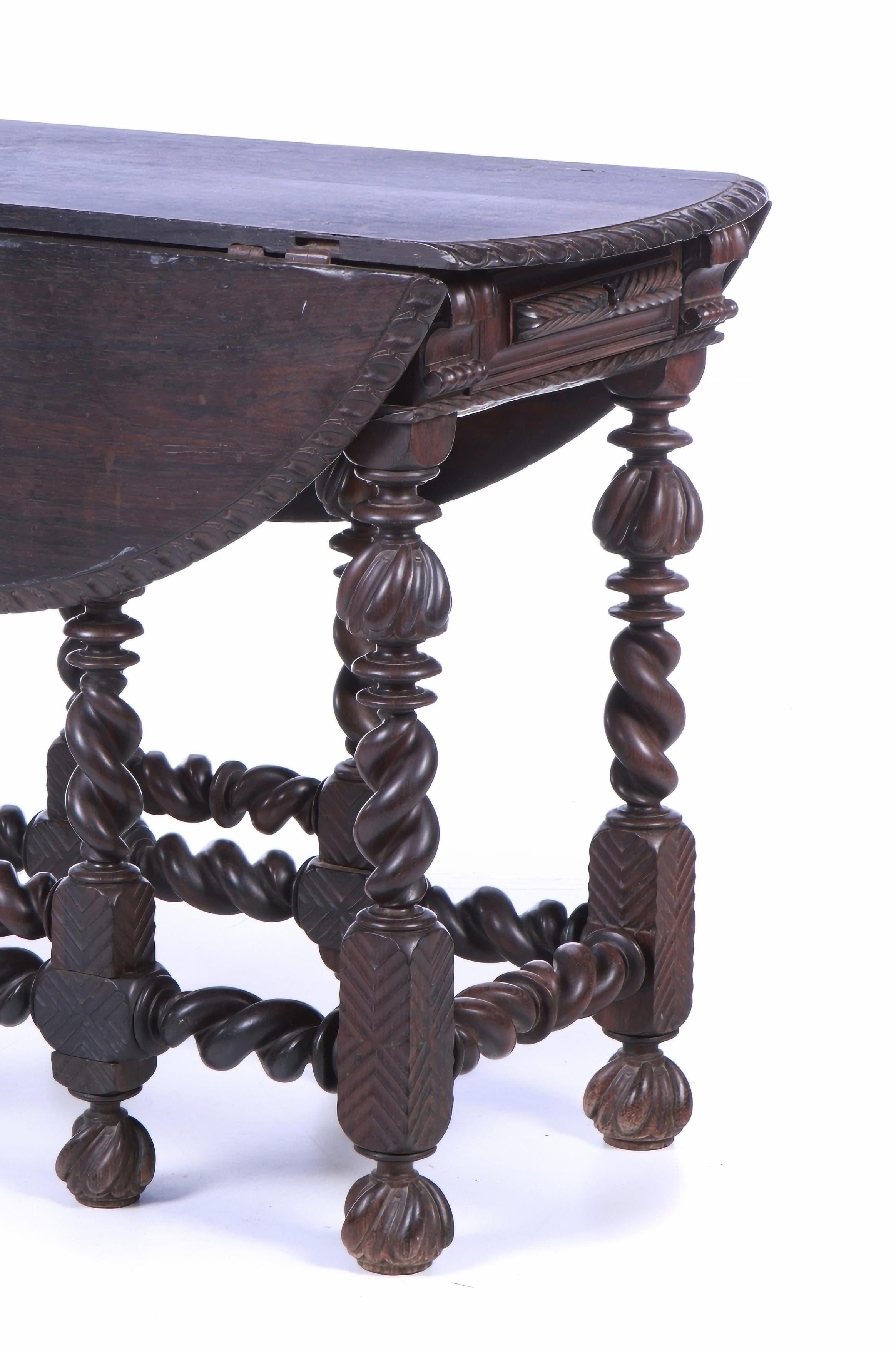 Hand-Crafted Portuguese Tab Table from the 17th Century