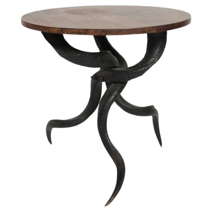 Portuguese table with black horns. For Sale