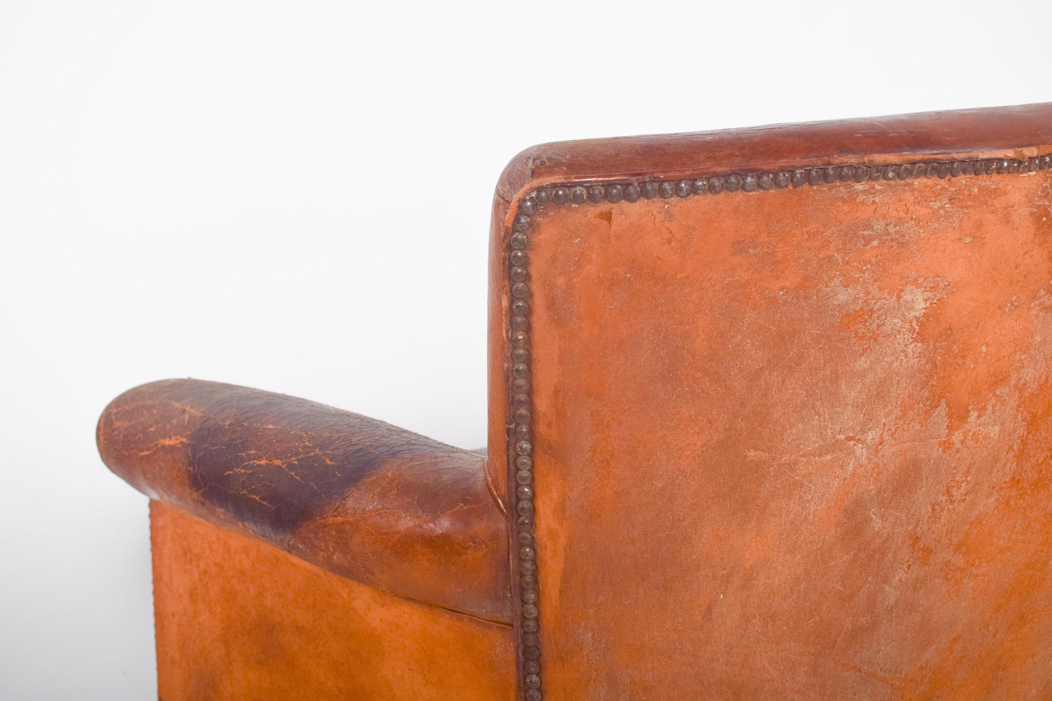 Portuguese Three-Seater Sofa Brown Leather en vente 4