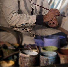 Portuguese Tile Backsplash - Hand Painted Tiles Azulejos "Flower Basket & Birds"